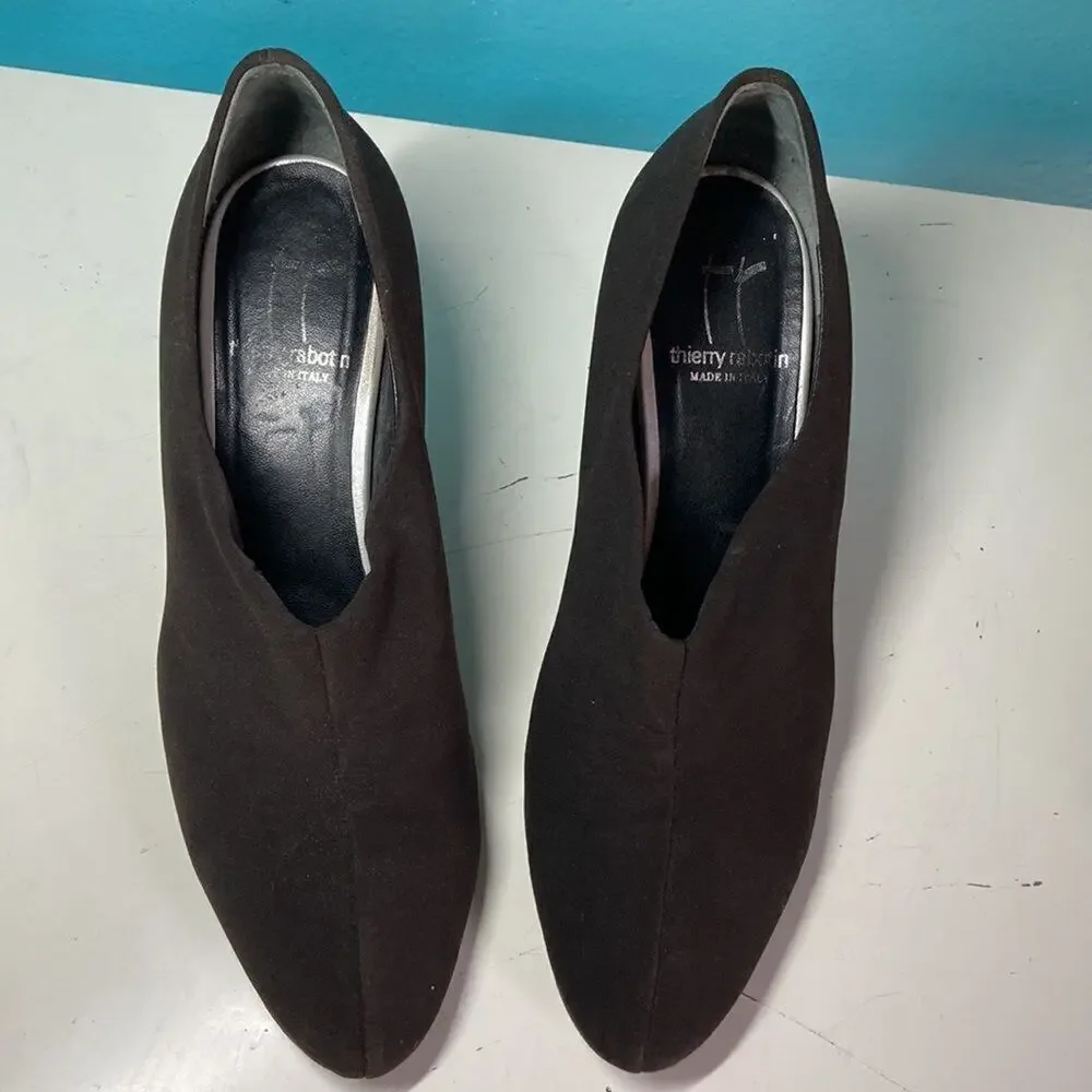 Thierry Rabotin Brown 39.5 Microfiber over Leather 2” Heels